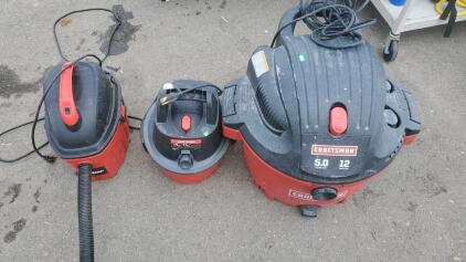 (3) Wet And Dry Shop Vac