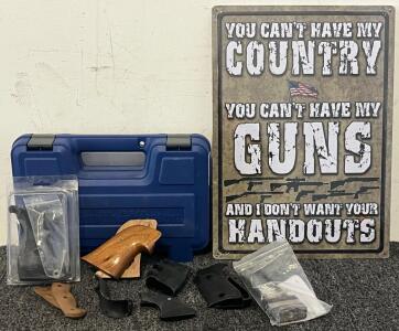 Gun Case, (7) Gun Grips, Gun Lock & Sign
