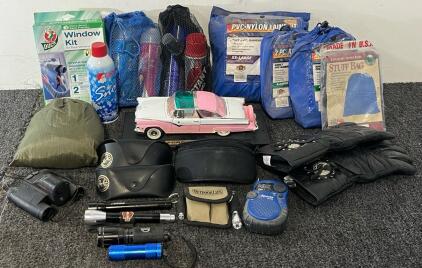 Ford Fairline Crown Victoria 1955 Model, Rainsuits, Flashlights, Sunglasses, Gloves & More