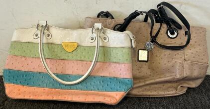 N.Y.C. Ostrich Leather Hand Bag & Grace Adele Ostrich Leather Hand Bag