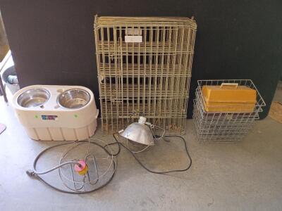 Heavy Duty Pet/Dog Pen (15 Sides), Sinking 1500 Watt Tank/Troff De-Icer w/ Protective Cage, Heating Lamp w/Clamp, OurPets Store-n-Feed Elevated 2 Dog Bowl Feeder And Much Much More
