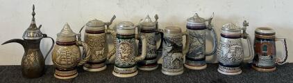 (9) Vintage Collectable Beer Stiens