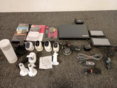 (5) Netgear Arlo Wireless HD Security Cameras, (2) Garmin GPS Car Navigation Systems, 808 Portable Bluetooth Speaker, LG Blu-ray DVD Player And Much Much More