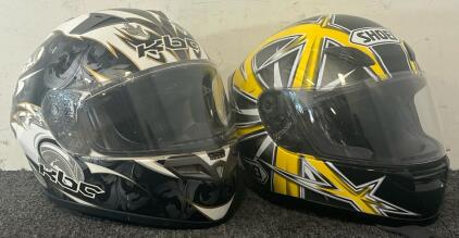 KBC Motorcycle Helmet (LG) & Shoei Motorcycle Helmet (M)