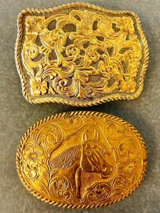 (2) Brass Belt Buckles