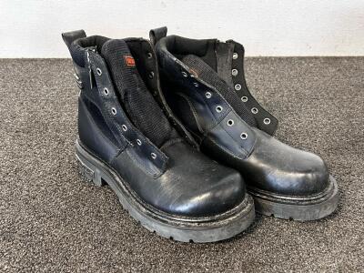 Pair Of Harley Davidson Leather Boots, Size 10
