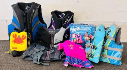 Adult And Youth Life Vests As Well As H20 Go Double Lounge Floats