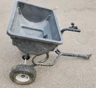 Craftsman Tow-Behind Broadcast Spreader, 85 lbs Capacity, Pneumatic Tires