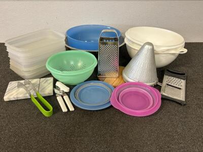 Kitchen Essentials: Plastic Storage Containers, Cheese Graters, Mixing Bowls, Can Opener And More