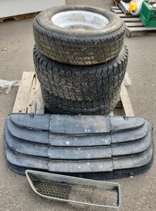 Hartland Radial A/T Tires with Steel Rims and Automotive Grilles