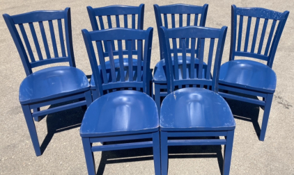 (6) Blue Kitchen Chairs