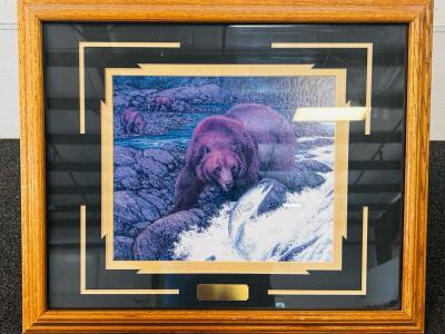 23"x 19" Collectible Framed Bev Doolittle Fine Art Print "Real Bear"