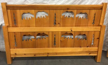 Wooden Bear-Themed Bedframe / 78&rdquo; L x 48&rdquo; H