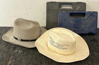 (2) Gun Cases & (2) Cowboy Hats