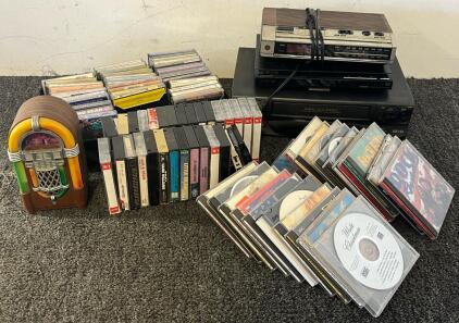 Music Including 8-Tracks, CDS, FN/AM Radio, CD Player & VHS Player