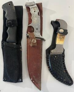 (3) Knives W/ Sheaths
