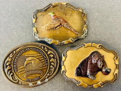 (3) Beautiful Brass Toned Belt Buckles