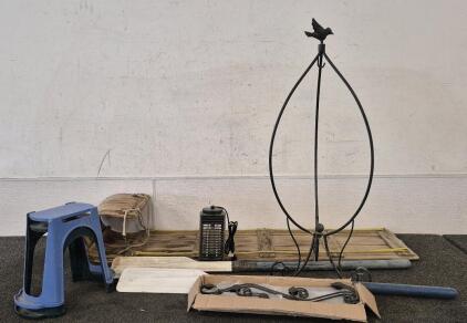 Wooden Sled, Garden Decor, Bug Zapper(Works), 2 Oars, 2 Step Stools