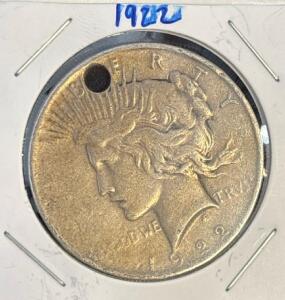 1922 Lady Liberty Peace Silver Dollar