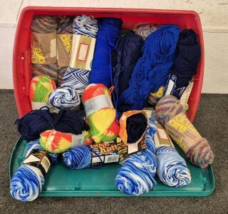 Tub Of Yarn! Multiple Colors, Some New!