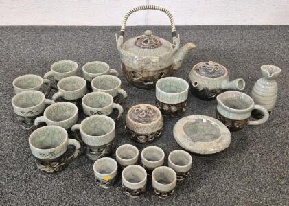 Vintage Japanese Somayaki (Soma Ware) Tea Set