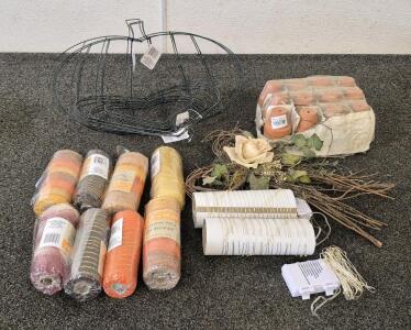 Craft Bundle! (6) Wreaths, (6) Decorative Mesh, (3) Fairy Lights, (48) Mini Plant Pots, Floral Decor
