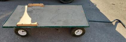 Garden Utility Cart with Pneumatic Tires, 48x24 inches Platform