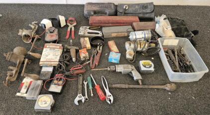 Tub Of Assorted Tools! Vintage, New, Craftsman, (2) Meat Grinder, Welding Gloves, And Much More!
