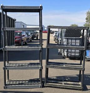 (2) Black Plastic Shelves