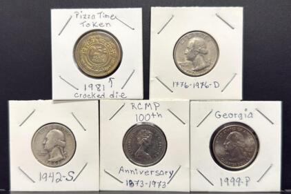 Coin Collection with 1942-S, 1999-P, Bicentennial & RCMP 100th Anniversary +