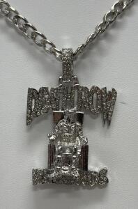 Death Row Records Pendant Necklace, Silver-Tone with Lobster Clasp. (Clasp Is Broken)