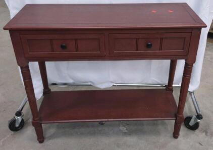 3'x 14"x 2&frac12;' (Maroon) 2-Drawer Hallway Table/Couch Table