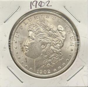 1902 Morgan Silver Dollar, 90% Silver, Philadelphia Mint