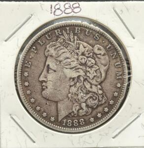 1888 Morgan Silver Dollar, U.S. Mint, 90% Silver, No Mint Mark