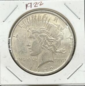 1922 United States Peace Dollar Coin, Silver, Anthony de Francisci Design