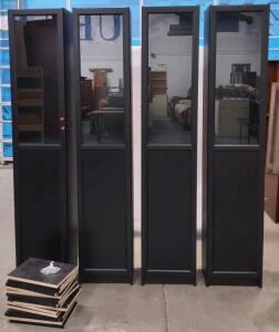 (4) Matching 15&frac34;"x 12&frac34;"x 79&frac12;" (Black) Standing Display Cabinets w/ Adjustable Shelves