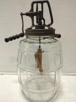 vintage Dazey glass butter churn, glass barrel beverage dispenser - 2