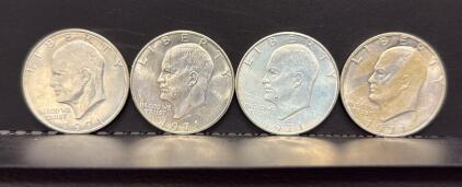 (4) 1971 Eisenhower Dollar Coins, US Mint, S Mint Mark