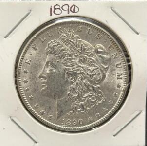 1890 Morgan Silver Dollar, Philadelphia Mint, 90% Silver, Reeded Edge