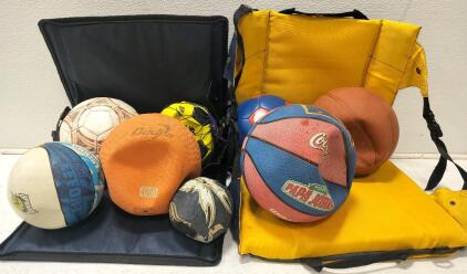 Bleacher seats, Assorted Sports balls
