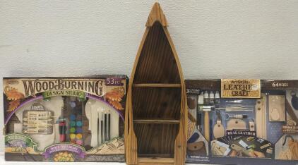 Wood Burning kit, leather craft kit, Boat shelf
