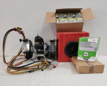 (1) Dental Variable Speed Bench Grinder (1) Yellow Jacket AC Manifold Gauge (1) Coolant Recovery Kit And More