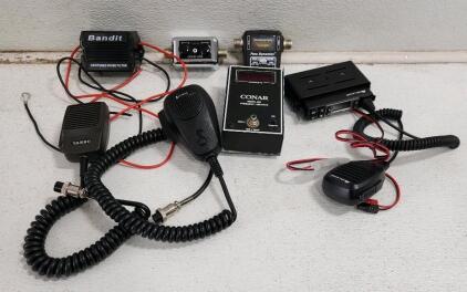 (1) Midland MicroMobile Two-Way Radio (1) Conar Frequency Counter (1) Para Dynamics SWR And Power Meter And More