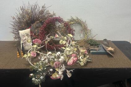 (3) Wreaths (1) Christmas Decorative Pillow and more