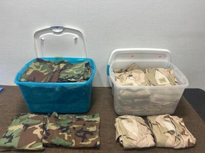 (2) Totes of Military Clothing
