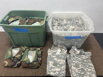 (2) Totes of Military Clothing