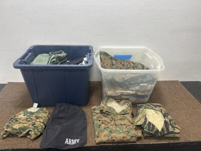 (2) Totes of Military Clothing