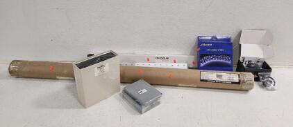 (1) Maxxima LED Flexible Strips (1) Solar Panel Mounting Brackets (4) LED Rock Lights And More