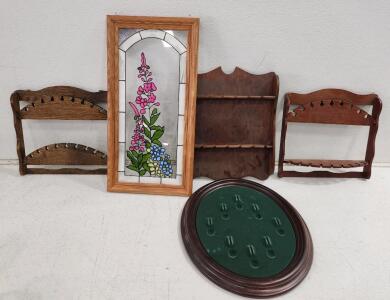 (1) Fireweed And Forget-Me-Not Stained Glass And Various Spoon Displays