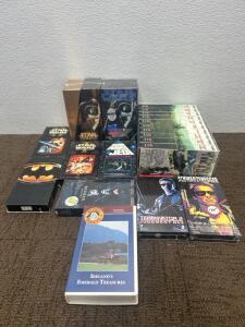 (20) VHS Tapes including The terminator, Star Wars, and more.